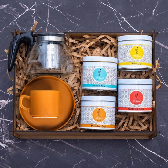  Çay Fincanı, Bitki Çayları, Teapod  Hediye Kutusu resmi