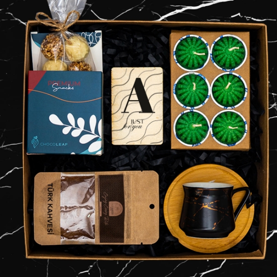 Fincan, Çikolata, Kahve, Mum Hediye Set resmi