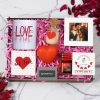 Fotoğraf Çerçevesi, Mum, Kırmızı Kalp Led Işık Çikolata, Kupa, Taş Bardak Altı,  Sevgililer Günü Hediye Kutusu resmi