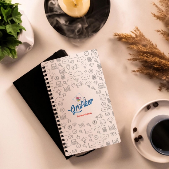 Grafiker Beyaz Ahşap Defter resmi