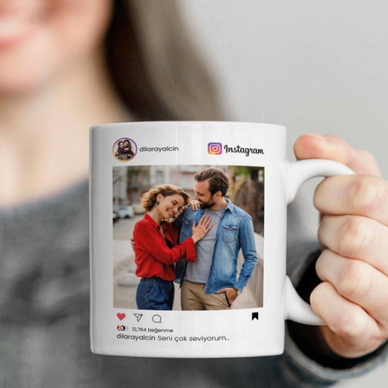 İnstagram Temalı Kişiye Özel Kupa  resmi