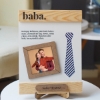 Baba Temalı Kişiye Özel Ahşap Fotoğraflı Çerçeve ve Defter Hediye Seti resmi