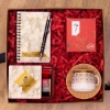 Bambu Sunumlu Fincan-Defter-Tükenmez Kalem- Çıkolata-Türk Kahvesi & Hediye Seti resmi