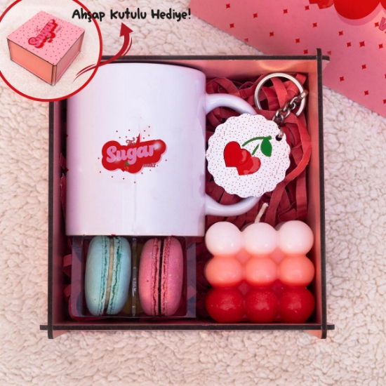 Renkli Ahşap Kutulu Mini Hediye Seti & The Sugar Vault resmi