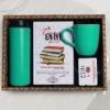 Öğretmen Temalı Hediye Seti, & Renkli Kupa Bardak, Cam Suluk, Defter, Magnet resmi