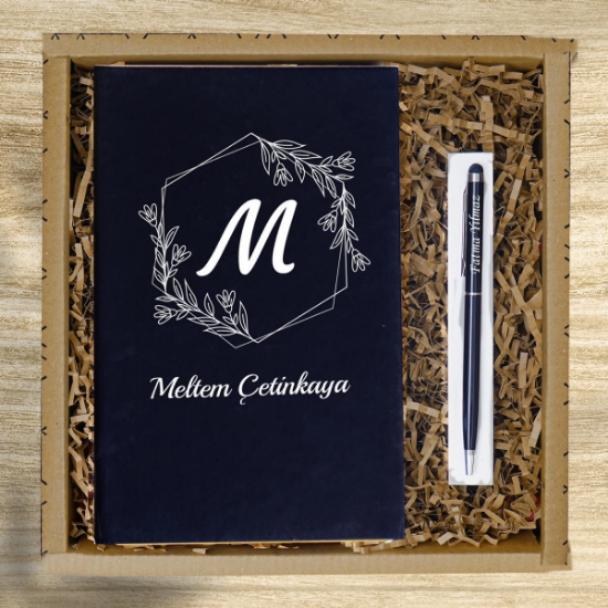 Kişiye Özel Renkli Defter & Kalem Hediye Seti  resmi