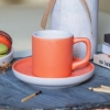 İkili Renkli Fincan, Mum, Kahve, Çerçeve Hediye Seti resmi