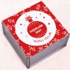 Yılbaşı Tasarımlı Ahşap Kutu & Kişiye Özel Kırmızı Fincan, Cam Suluk, Defter, Kalem,  resmi
