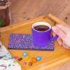 Anneler Günü Kişiye Özel 2 Adet Ahşap Tabaklı Mor Renkli Fincan Seti & Aromalı Türk Kahvesi, Magnet resmi