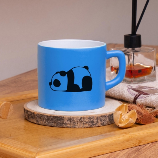 Seraclass Mavi Renkli Panda Tasarımlı Çay & Nescafe Fincanı resmi