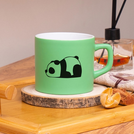 Seraclass Yeşil Renkli Panda Tasarımlı Çay & Nescafe Fincanı resmi