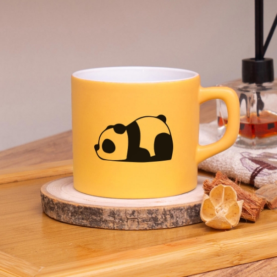 Seraclass Panda Tasarım Sarı Nescafe Fincanı resmi
