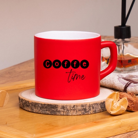 Seraclass Coffe Time Tasarım Kırmızı Nescafe Fincanı resmi