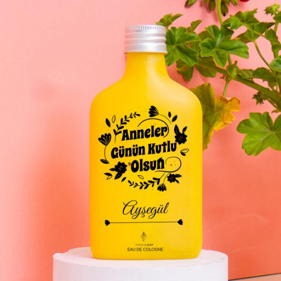 Anneler Günü & Kişiye Özel 200ML Sarı Cam Şişe Freshleaf Limon Kolonyası