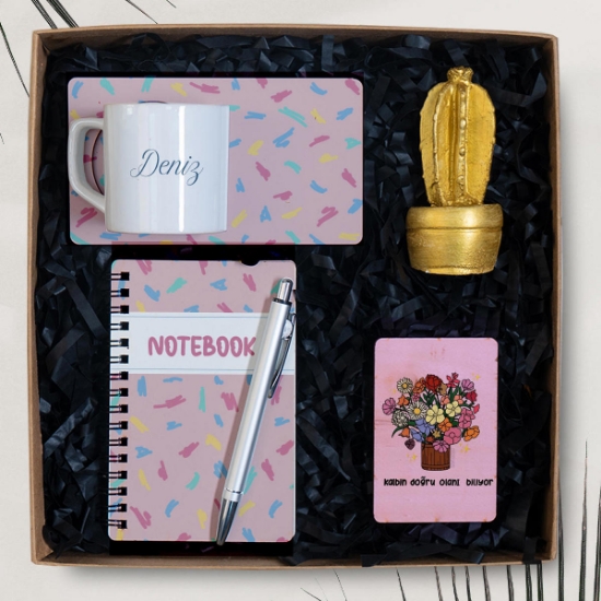 Kişiye Özel Fincan, Defter, Kalem, Biblo, Magnet Hediye Seti  resmi