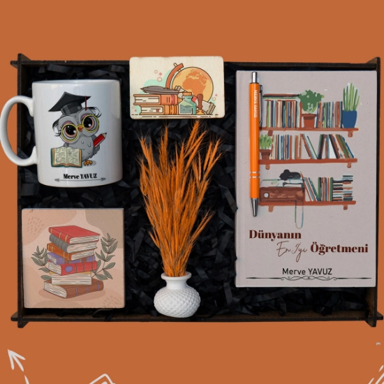 Öğretmenler Günü Kupa, Defter, Çiçek, Bardak Altı, Hediye Set resmi