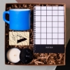 Defter, Mavi Fincan, Mum, Baş Harf Temalı Magnet Hediye Seti resmi