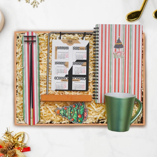 Yılbaşı Hediye Seti & Latte Kupası, 2025Takvimi, Tütsü Seti, Defter, Magnet resmi