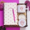 Sevgiliye 14 Mart Tıp Bayramı Hediye Seti & Ahşap Kutu, Defter, Kalem, Fincan, Mum resmi