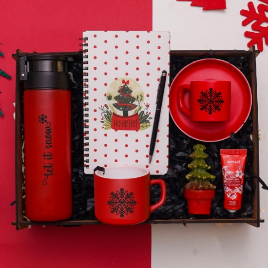 Yeni Yıl Yılbaşı Hediye Seti & Cam Suluk, Türk Kahvesi, Çay / Nescafe  Fincanı, Defter, Kalem, Mum, El Kremi - Kopya