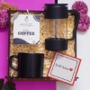 Sevgiliye Hediye Seti & Ahşap Kutu İçerisinde French Press, Fincan, Filtre Kahve resmi