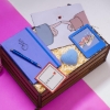 Sevgiliye Hediye Seti & Ahşap Kutu İçerisinde, Defter, Kalem, Kalp Biblo, Mouspad, Çerçeve, resmi
