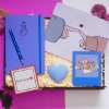 Sevgiliye Hediye Seti & Ahşap Kutu İçerisinde, Defter, Kalem, Kalp Biblo, Mouspad, Çerçeve, resmi