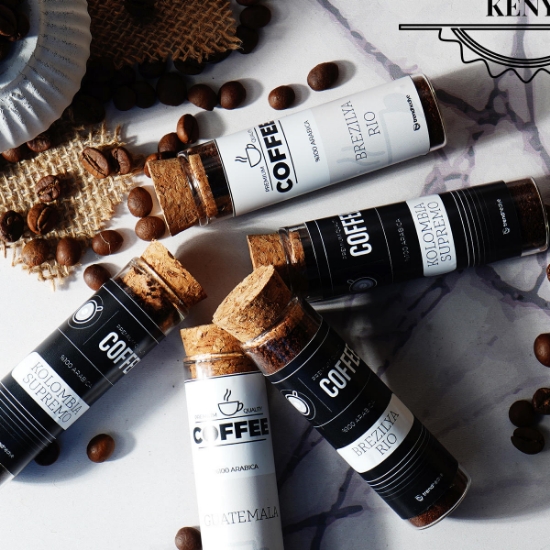 Coffeeleaf Mantar Kapaklı Cam Tüp Filtre Kahve 20Gr - Kenya resmi