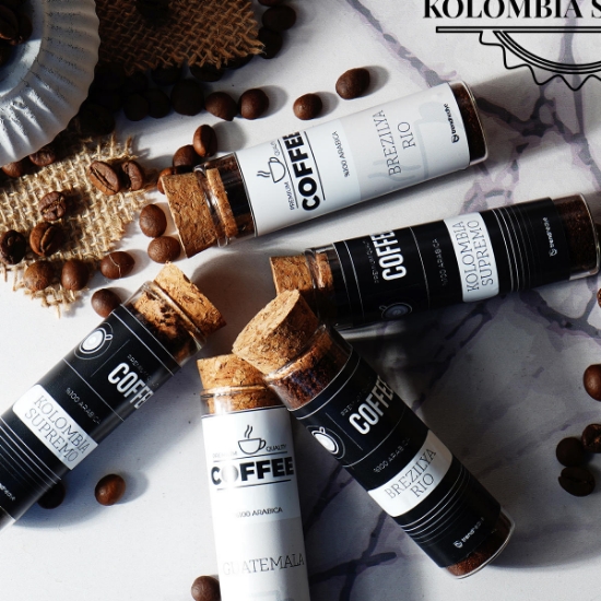 Coffeeleaf Mantar Kapaklı Cam Tüp Filtre Kahve 20Gr - Colombia resmi