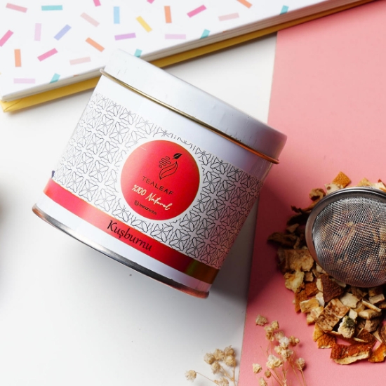 Tealeaf Cam Kavanoz Meyve Çayı 100Gr - Kuşburnu resmi