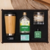 Premium Hediye & Bambu Termos Bardak, 200ml Kolonya, Yaldızlı Cam Mum, Usb Bellek,  Oda Kokusu, Kahve resmi