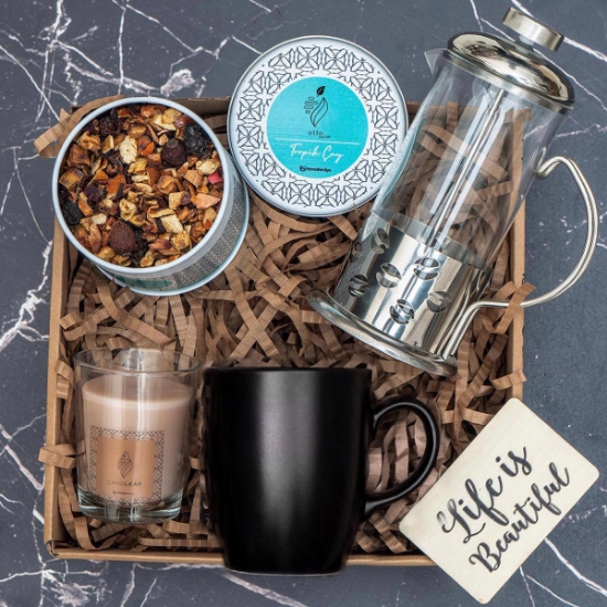 Tropik Çay, Kupa , Motivasyon Magneti, French Press, Mum Hediye Kutusu 