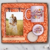 Kupa &  Mum & Kişiye Özel Ahşap Ayaklı Metal Aparatlı Fotoğraf Çerçevesi 