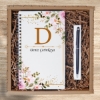 Kendin Tasarla & Ahşap Kapaklı Desenli Defter , Touchpen Metal Tükenmez Kalem resmi
