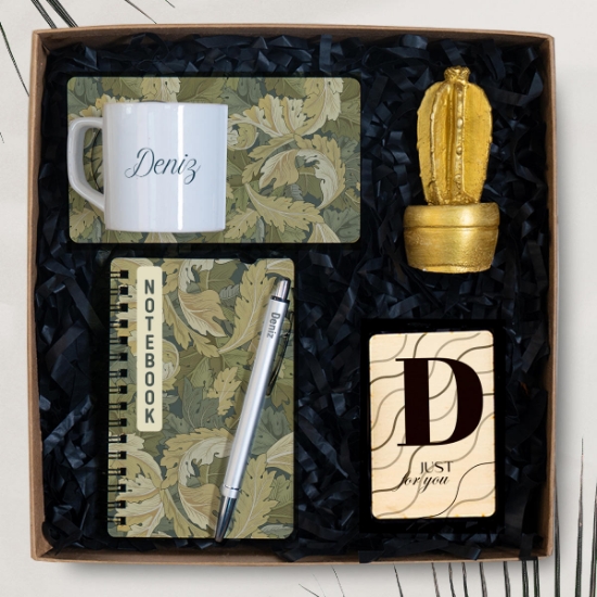 Kişiye Özel Fincan, Defter, Kalem, Biblo, Magnet Hediye Seti resmi