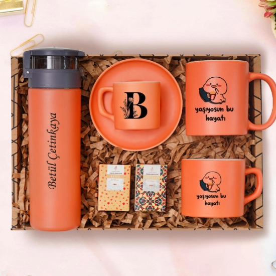 Yaşıyorsun Bu Hayatı Seti, Kişiye Özel Suluk, Kahve Fincanı, Kupa Bardak, Nescafe Fincanı resmi