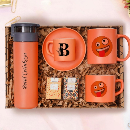 Kişiye Özel Suluk, Kahve Fincanı, Emoji Kupa Bardak, Nescafe Fincanı Hediye Seti resmi