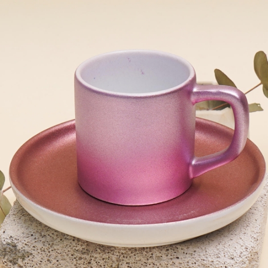 Seraclass Türk Kahvesi Fincanı Ve Tabağı Pırlanta - Kırmızı resmi