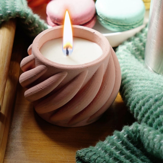 Candleaf Beton Burgu Mum - Pembe resmi