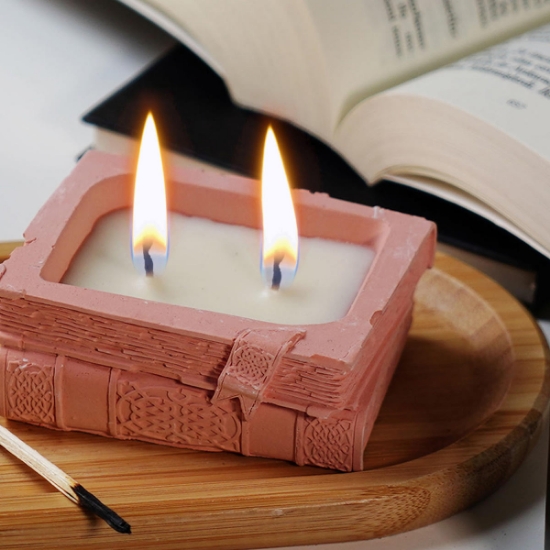 Candleaf Beton Kitap Mum - Pembe
