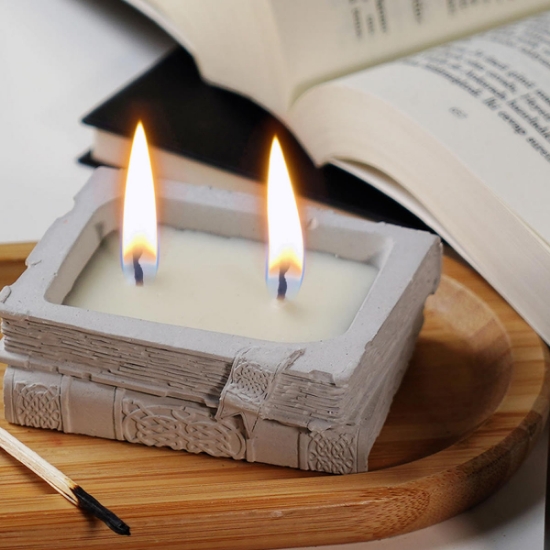 Candleaf Beton Kitap Mum - Gri