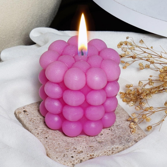 Candleaf Dekoratif Bubble Mum Büyük Boy - Pembe