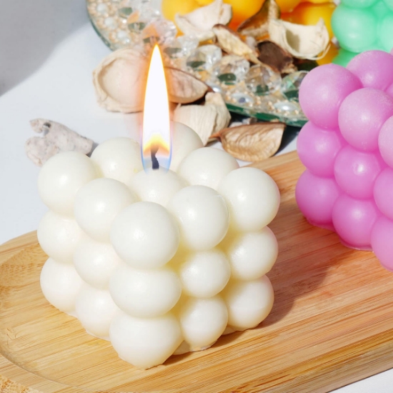 Candleaf Dekoratif Bubble Mum Orta Boy - Beyaz