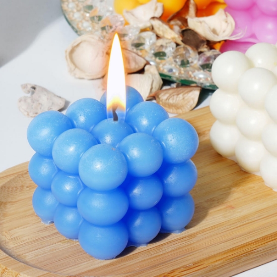 Candleaf Dekoratif Bubble Mum Orta Boy - Mavi