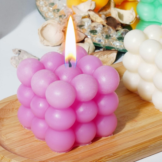 Candleaf Dekoratif Bubble Mum Orta Boy - Pembe resmi