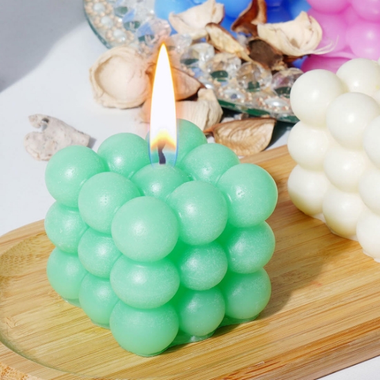 Candleaf Dekoratif Bubble Mum Orta Boy - Yeşil