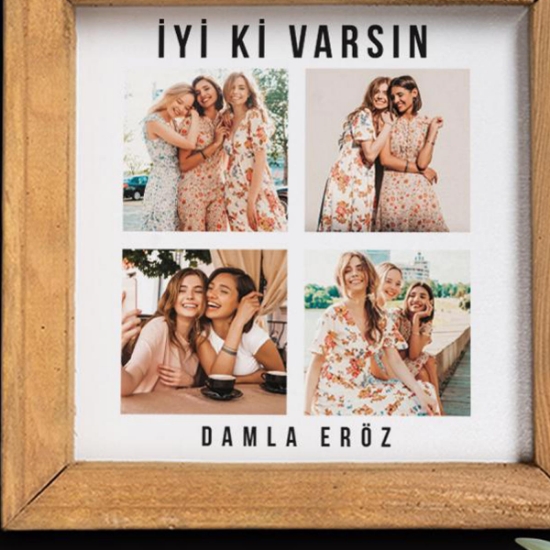 Çamağacı Uv Arkalıklı Çerçeve 20X20 - Akaju resmi