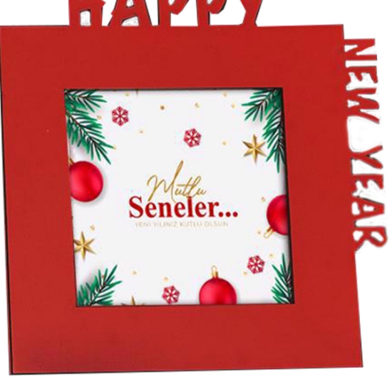 Happy New Year Çerçeve 8X8 - Kırmızı resmi