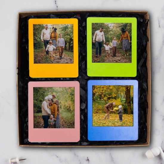 Rengarenk 4'lü Ahşap Çerçeve Seti resmi