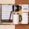 Ahşap Kutuda Özel Premium Hediye Seti - Şık Termos, Defter, Kalem, Filtre Kahve, Powerbank